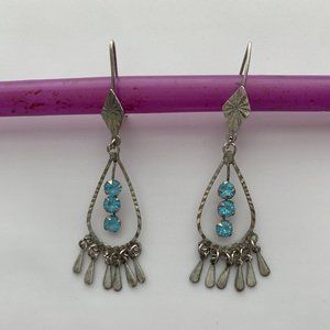 Silver Earrings with Topaz Stones